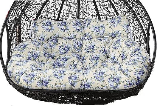Hanging Basket Chair Cushion, 52-Inch Double Egg Swing Replacement for 2-Person Wicker Rattan Hammock, Washable and Sun-Resistant