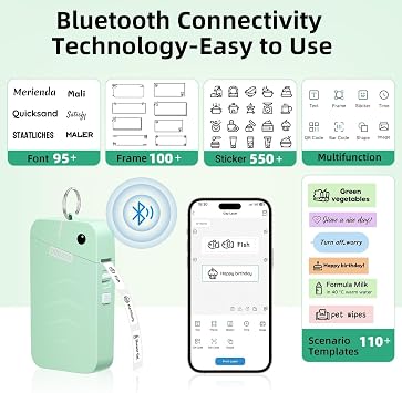 ORGSTA Label Maker Machine with Tape Bluetooth Portable Thermal Labelling Printer 2000 mAh Mini Handheld Sticker Maker