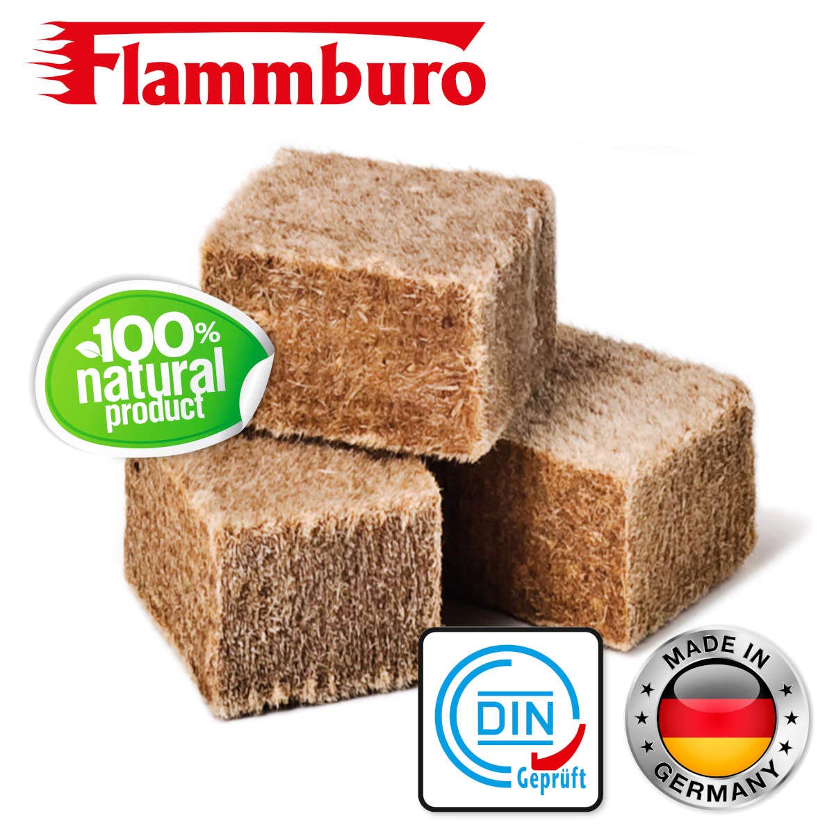 FLAMMBURO 120 accendifuoco ecologico a forma di candela dal produttore tedesco, candele di accensione, accendifuoco, accendino, stufa, cubo di accensione, lana di accensione – Made in Germany