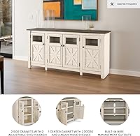 Vista 17 de Diseño de firma por Ashley Bolanburg - Soporte extra grande para TV, para televisores de hasta 72", 3 gabinetes, estantes de almacenamiento