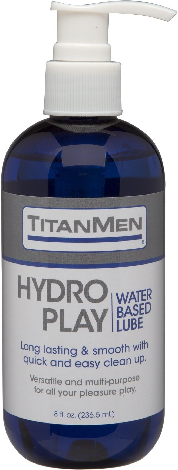 TitanMen - Hydro Play Water Based Lube - Long lasting & Smooth with quick & easy clean up - Versatile and multi-purpose for all your pleasure play - 8 fl oz (236.5 mL)