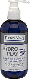 Doc Johnson TitanMen - Hydro Play Water Based Lube - Long lasting & Smooth with quick & easy clean up - Versatile and multi-purpose for all your pleasure play - 8 fl oz (236.5 mL)