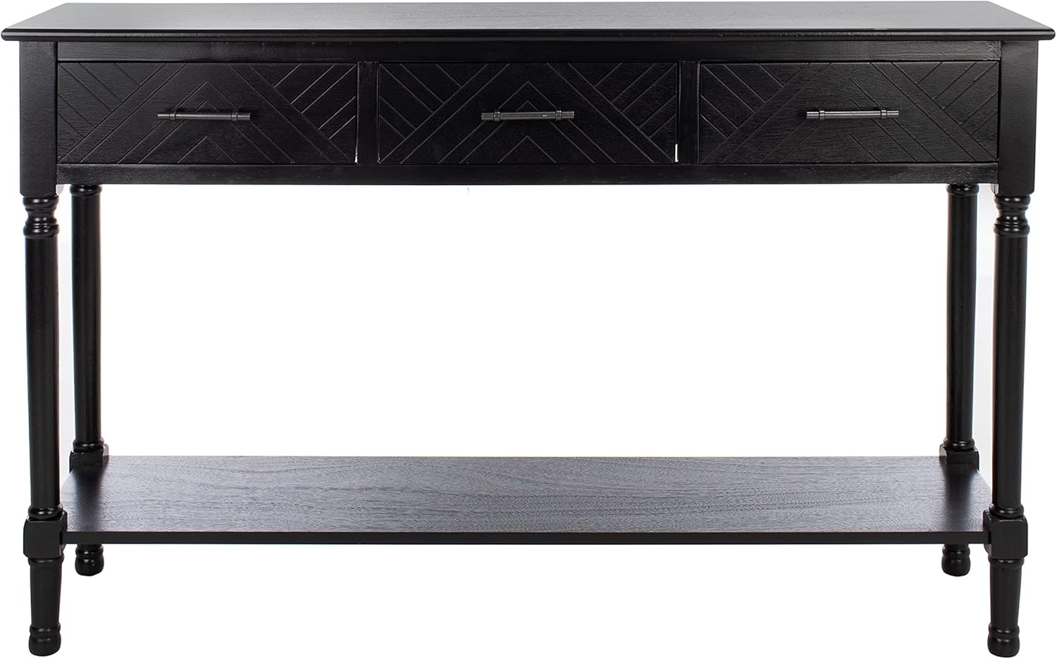 SAFAVIEH Home Collection Peyton Black 3-Drawer Lower Shelf Console Table CNS5705B