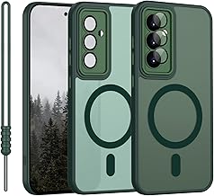 Samsung Galaxy S24 Magnetic Case, Hany Samsung Galaxy S24 Case, Lightweight, Slim, Matte, Touch Camera Protection, Anti-Slip, Anti-Scratch, Shockproof, Samsung S24, Green