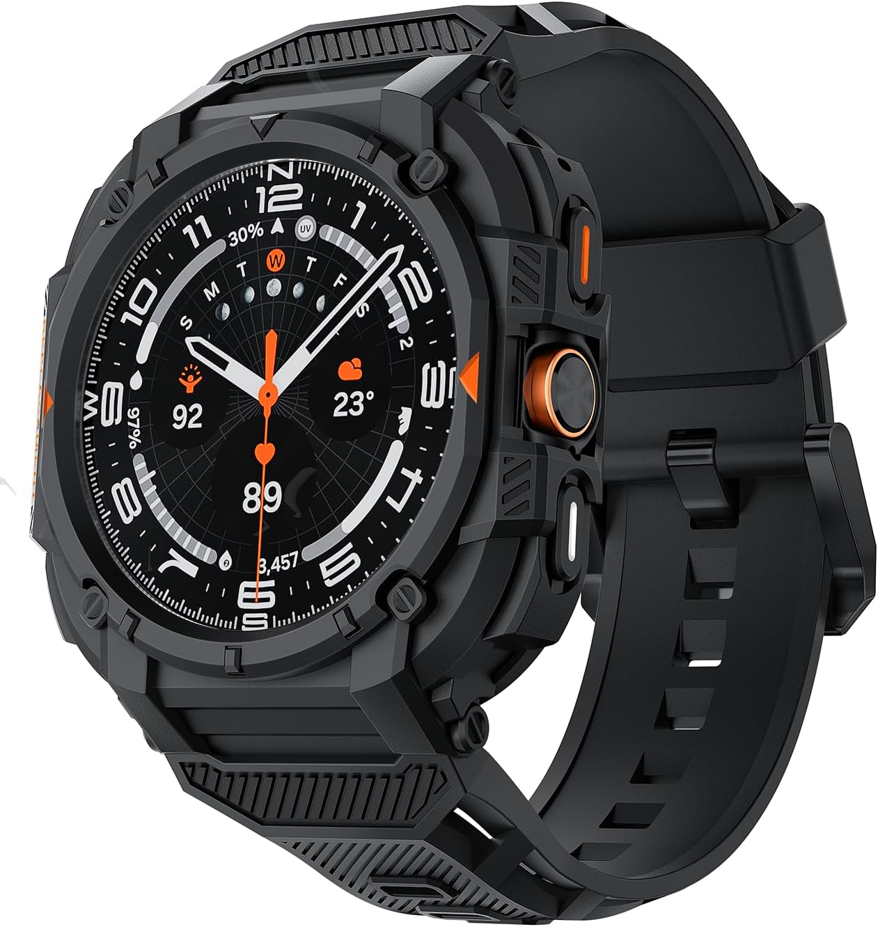 Pro Rugged Case with Band for Galaxy Watch Ultra 47mm, Military Grade Look Protection for Samsung Galaxy Watch Ultra, Durable TPU Case and Band (2025)