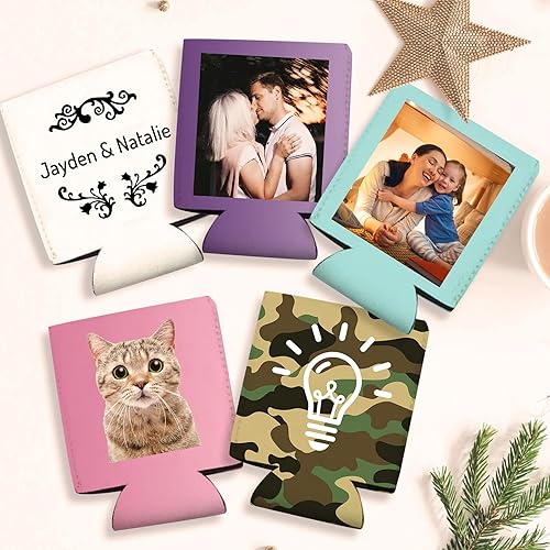 Miniatura 2 de Fundas enfriadoras de latas de cerveza personalizadas con aislamiento a granel con logotipo y texto de imagen para boda, fiesta de cumpleaños