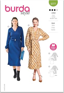 Burda Style X05777BURDA Misses Midi Dress Sewing Pattern Packet, Design Code B5777, Sizes 10-20 36-46