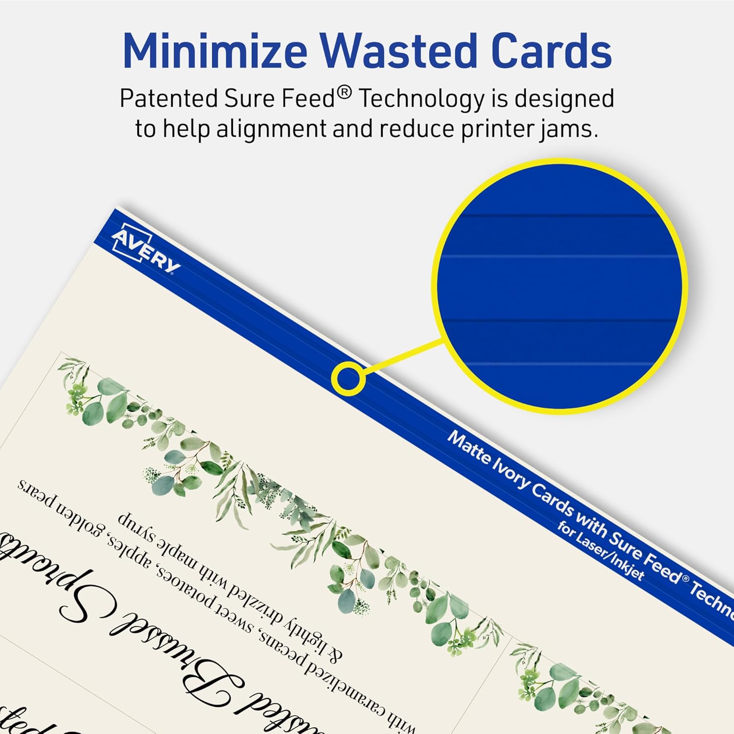 Avery Printable Rectangle Tent Cards with Sure Feed Technology, 2-1/6" x 4", Matte Ivory Cardstock, Print-to-the-Edge, Laser/Inkjet, 200 Total, Great for Table Talkers, Promotional Signs, and More