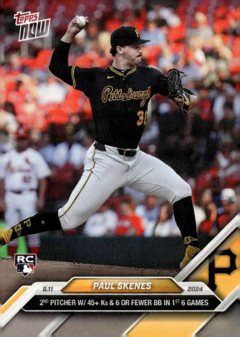 PAUL SKENES RC 2024 Topps NOW #288 ROOKIE Pirates PR:3771 NM-MT MLB Baseball Top-Ranked