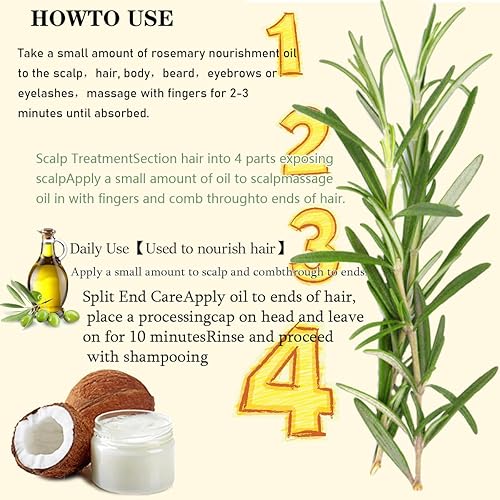 Miniatura 4 de Hair oil that promotes growth | Rosemary Oil | With 20+ Biotin, Nourishes The Scalp, Improves Blood Circulation,Rid of Itchy & Dry Scalp, Nourishing