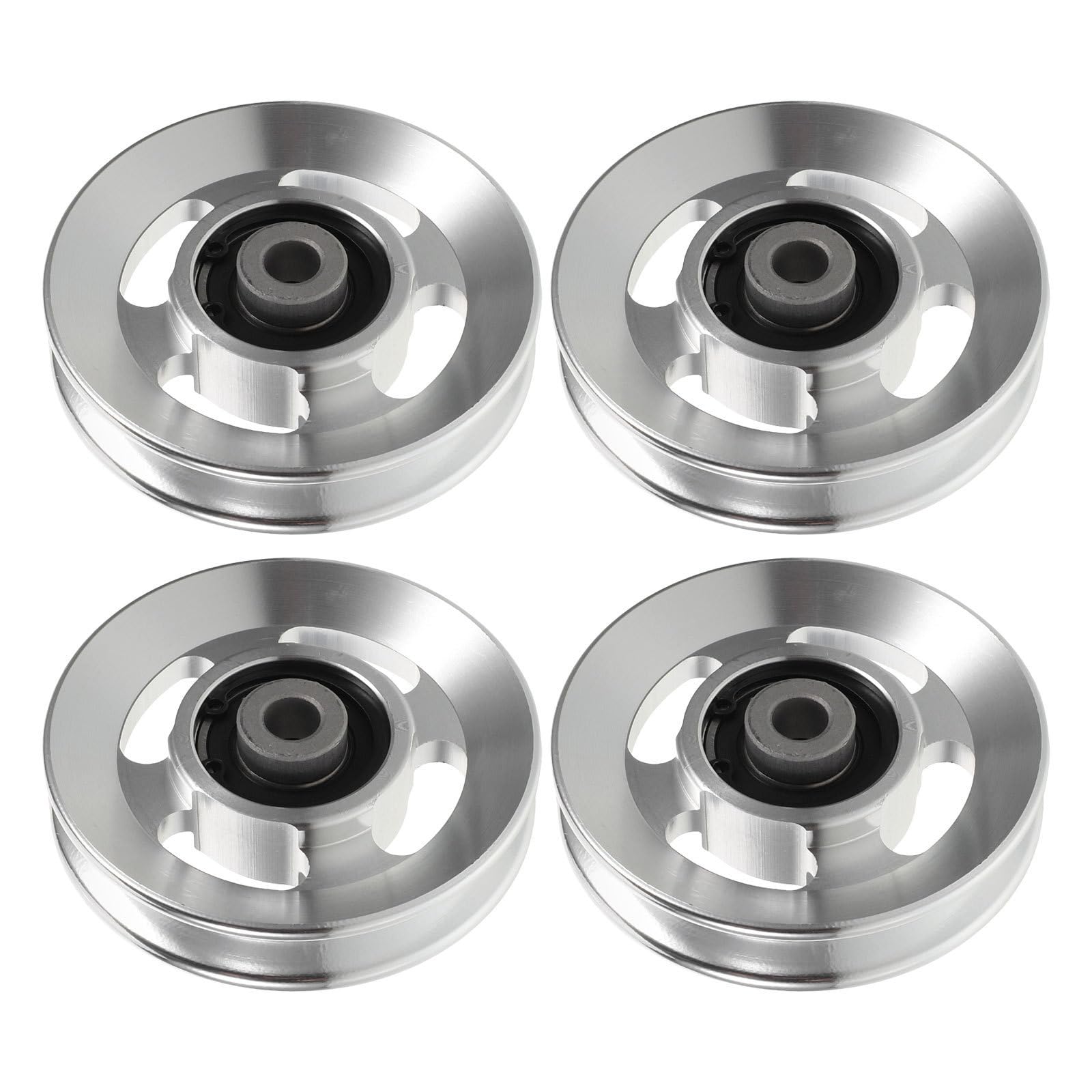 4 Poleas de Aluminio para Equipos de Gimnasio Movimiento Estable y Funcionamiento Silencioso, Sistema de Poleas de Fitness para Entrenamiento en Casa, Repuesto de 90mm