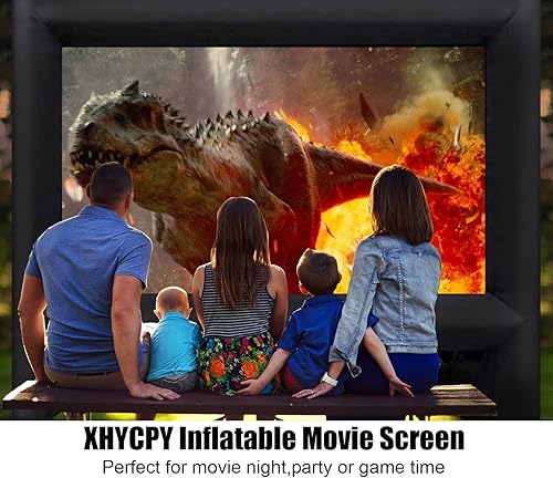 Miniatura 7 de Pantalla de proyector inflable de 21 pies para exteriores, pantalla de película inflable frontal y trasera para noche de cine en el patio trasero,