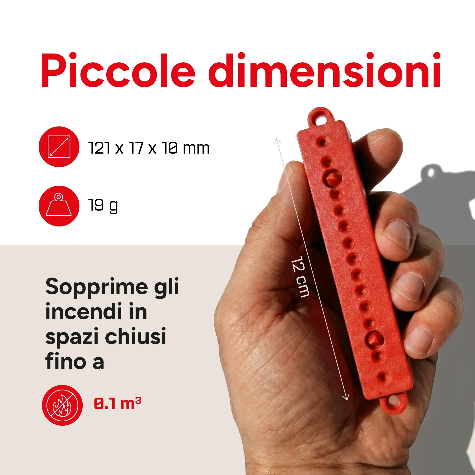 Piccolo Estintore Automatico (4 Pezzi) | Per quadri elettrici, fusibili, batterie al litio, inverter, veicoli, imbarcazioni e vani tecnici.