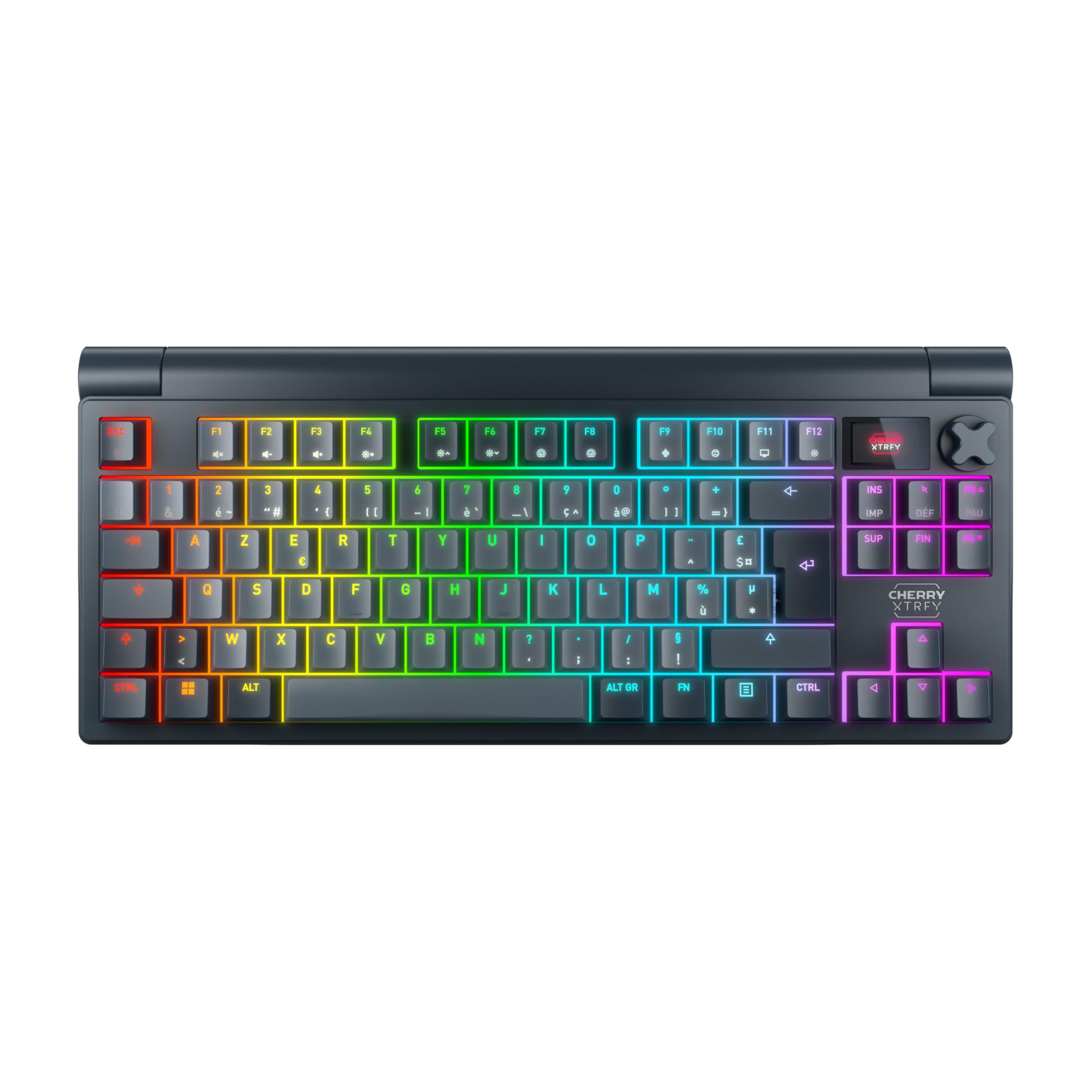 CHERRY XTRFY MX 8.3 TKL Wireless, Clavier de Jeu Mécanique sans Pavé Numérique, Disposition Française (AZERTY), Switches MX2A Red Hot Swappable, Starfall Grey