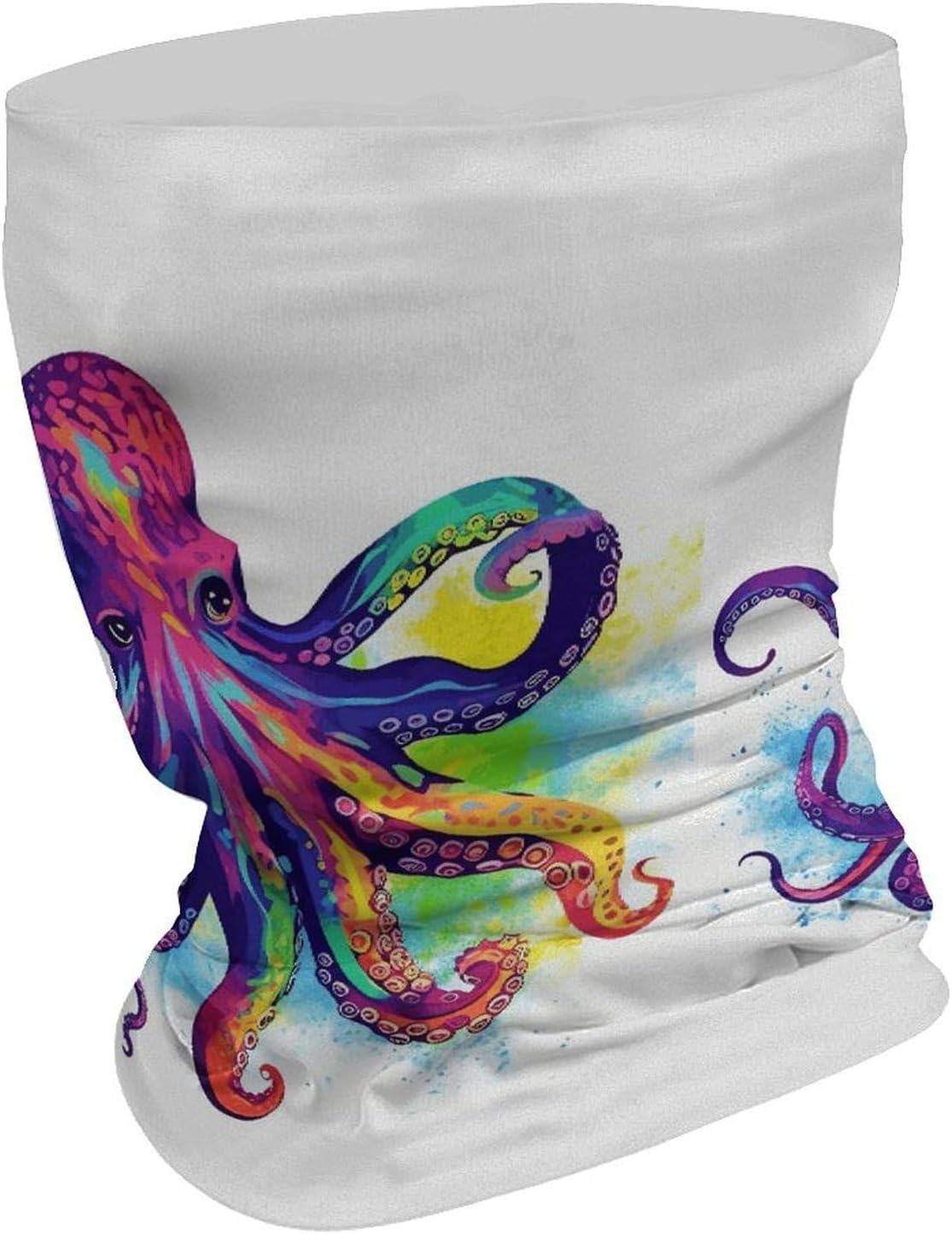 Colorful Octopus Neck Gaiter for Men Women Cooling Breathable Face Mask Scarf Windproof Hiking Bandana Soft Face Cover High-elastic Magic Scarf Headband for Cycling Running