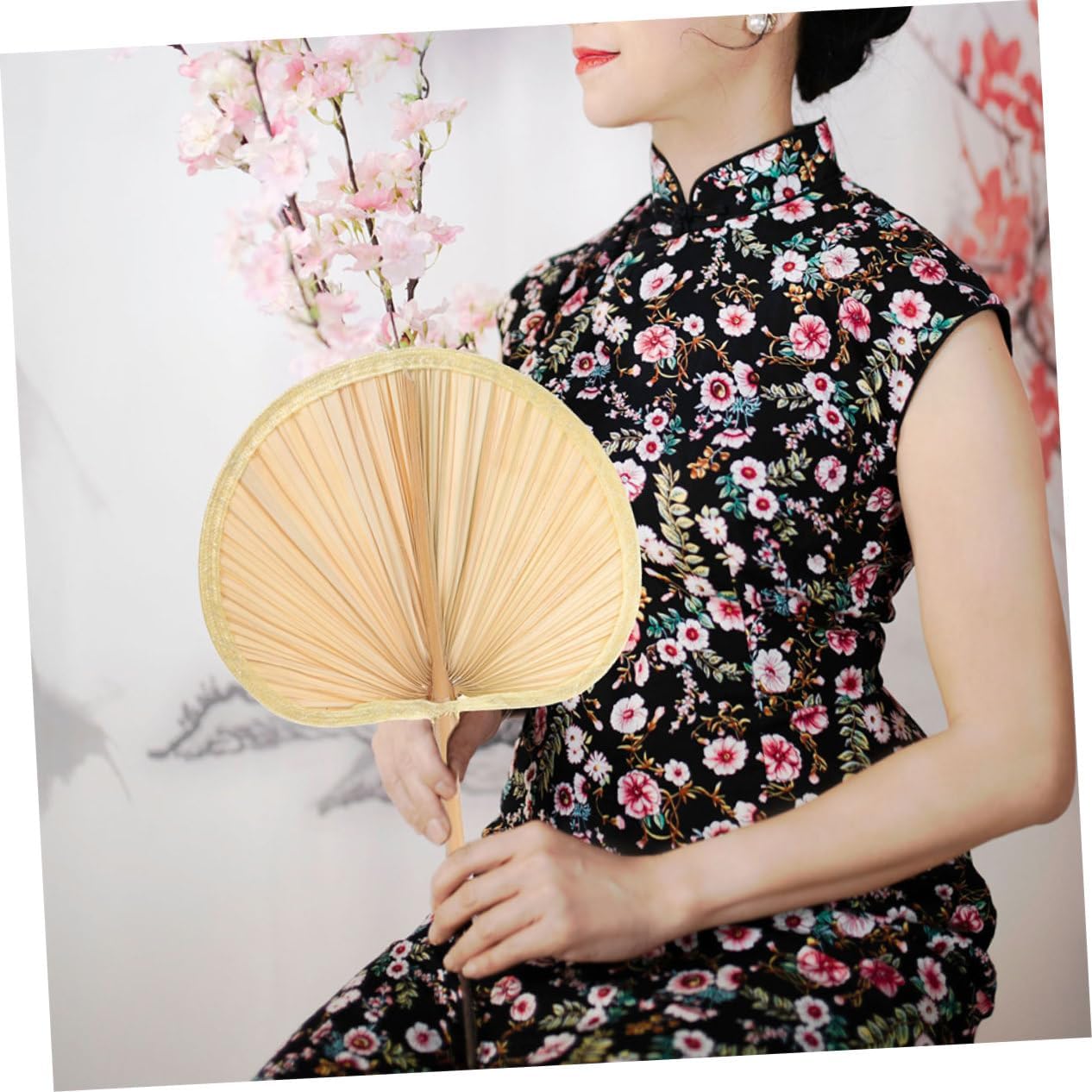 Cabilock Hand Made Palm Leaf Fan 4pcs Large Summer Cooling Fan