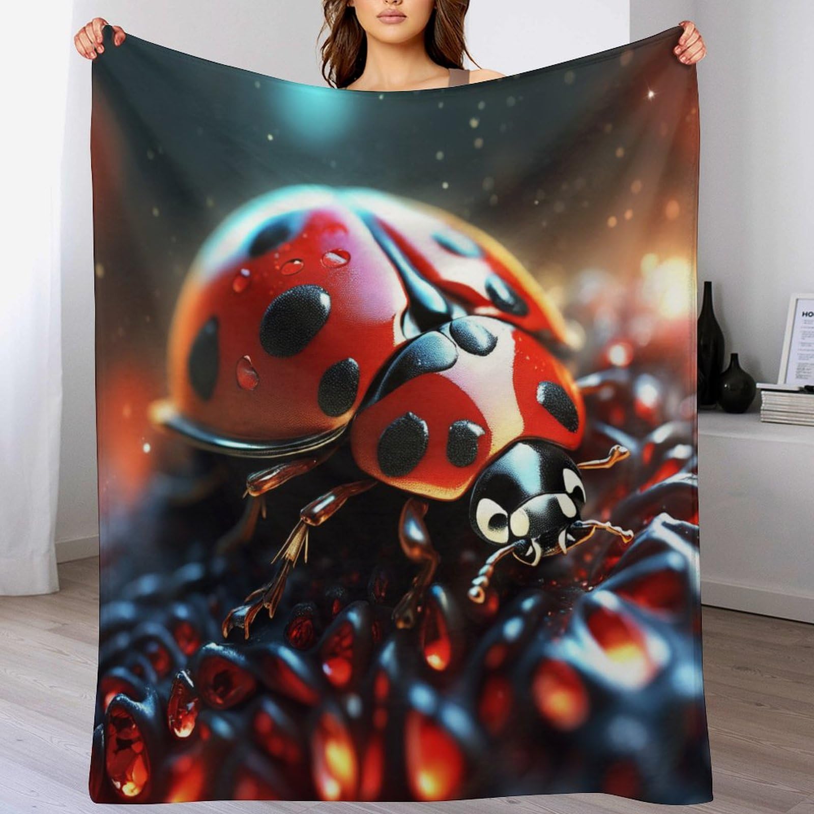 Couverture coccinelle douce pour home office et voyage plaid de canapé 150x200