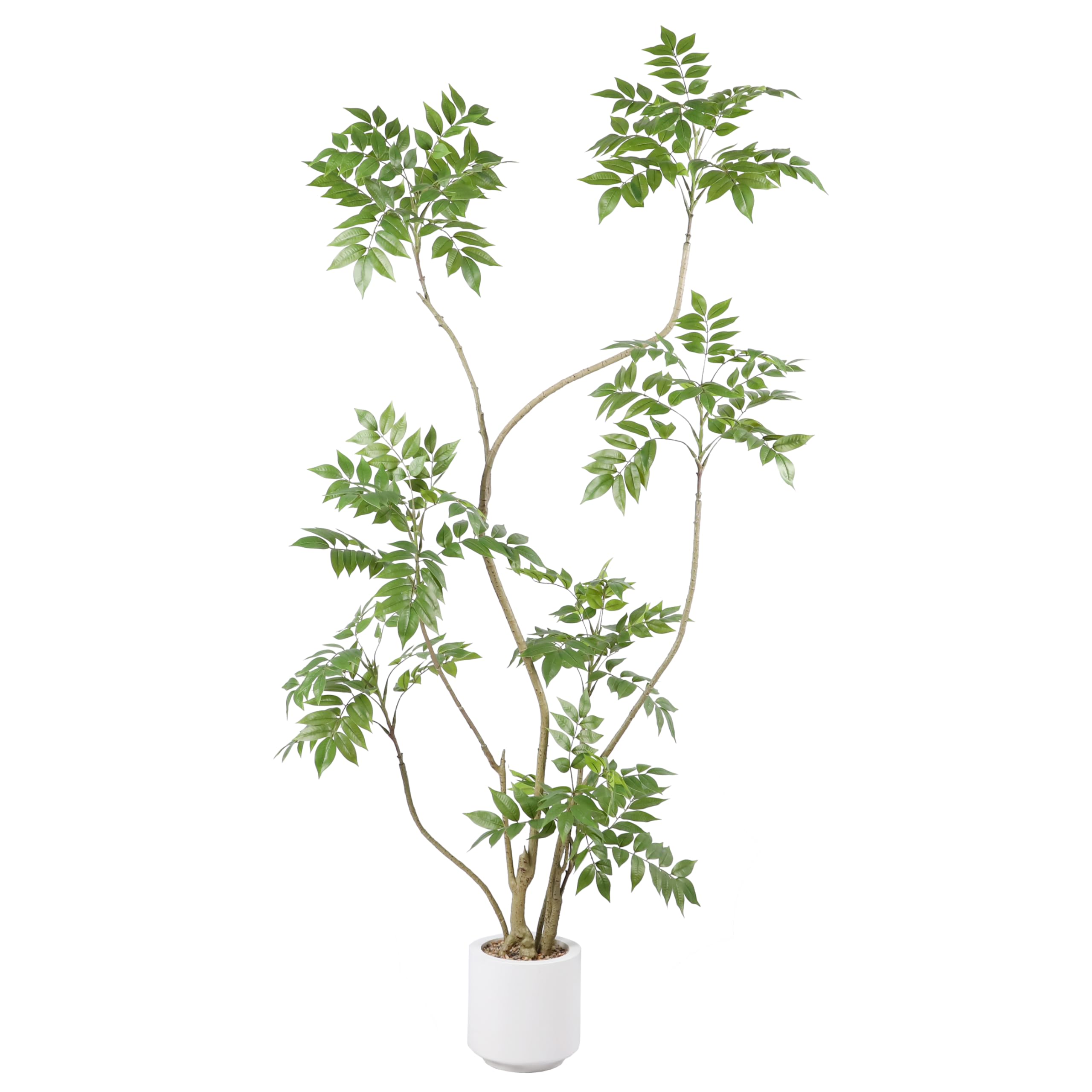 Artificial Sumac Tree,5.3ft 1pack Tall Fake Plants Artificial Mahonia fortunei Plants for Indoor, Fake Trees for Office Home Living Room Floor Patio Greening Porch Decor