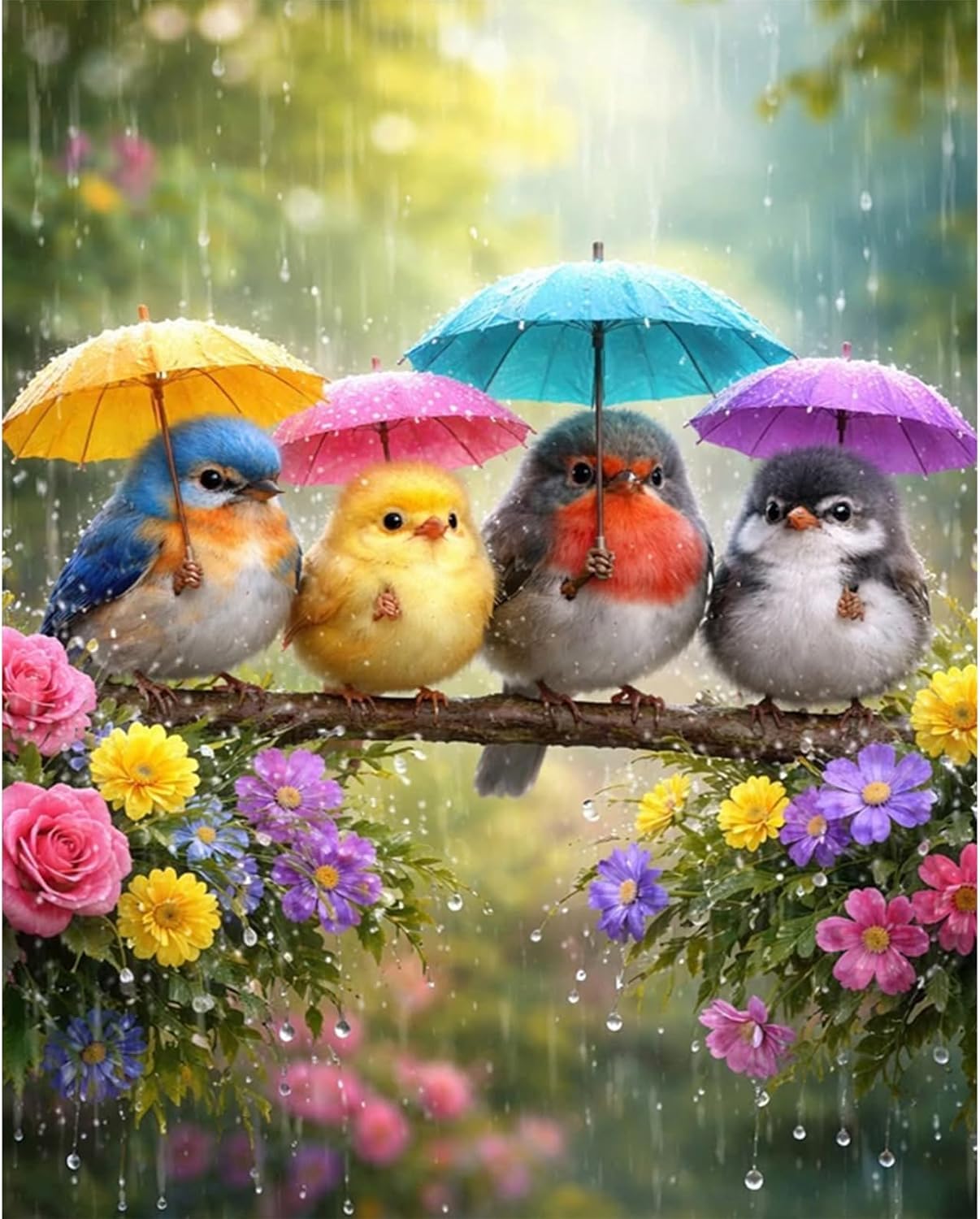 PHANTASYART Colorful Birds Paint by Numbers for Adults, Birds Painting by Numbers for Adults, DIY Acrylic Painting Kits for Relaxation, Gifts and Home Wall Decor 12x16in โ image 1