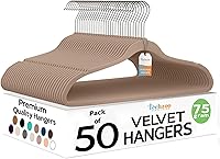 Vista 9 de Perchas de Terciopelo Premium Paquete de 50 Perchas Ultra Delgadas Antideslizantes para Adultos de Fieltro que Ahorran Espacio Colgador Delgado
