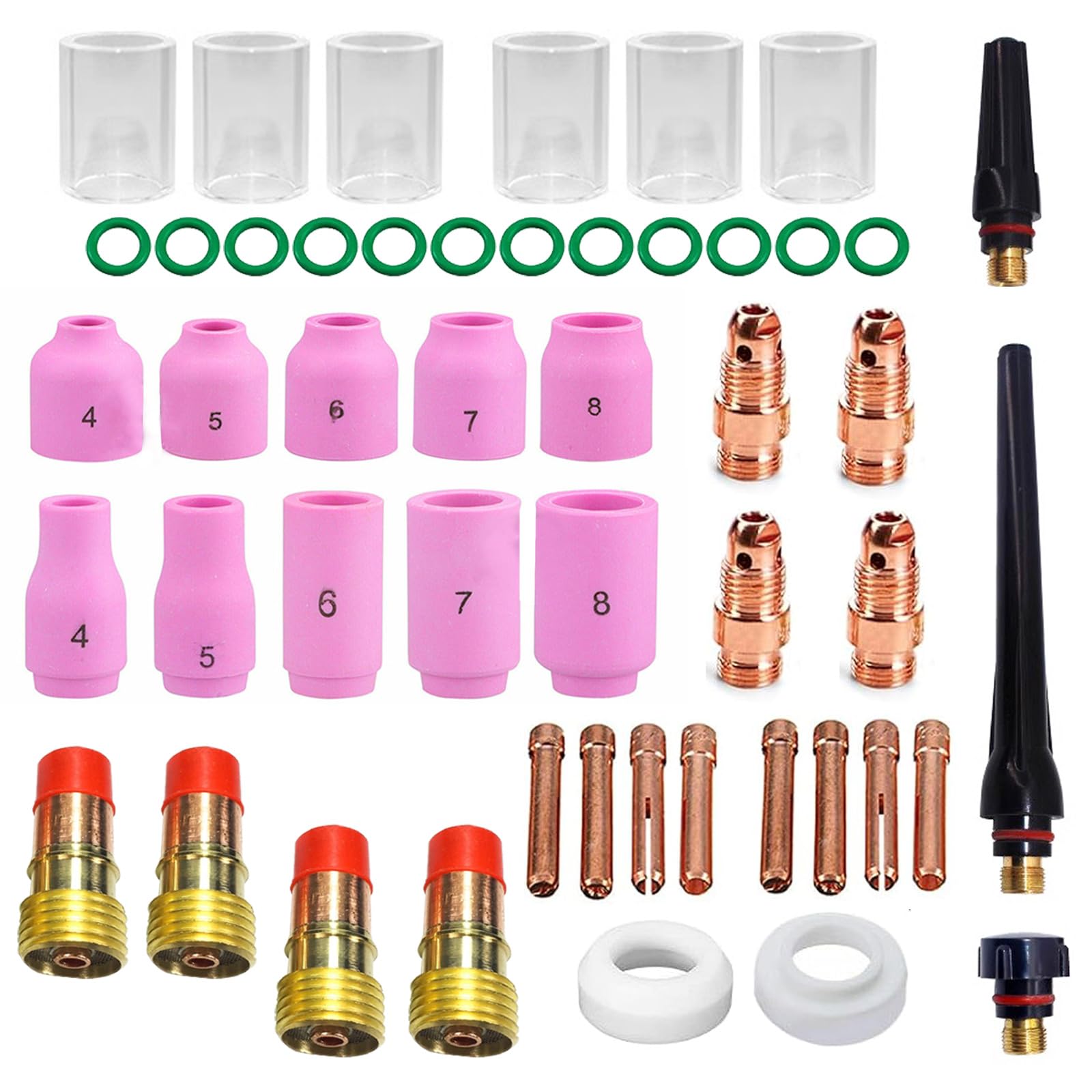 Lentille à gaz torche TIG WP17 buse verre pyrex et consommables de soudure pour acier alu Eagles