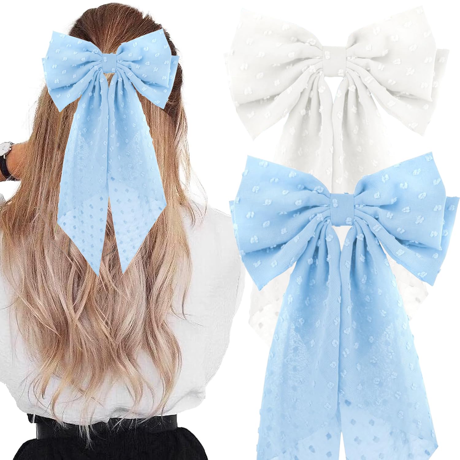 Amazon.com : 2PCS Large Hair Bows Ribbon Hair Clips, Double Layers