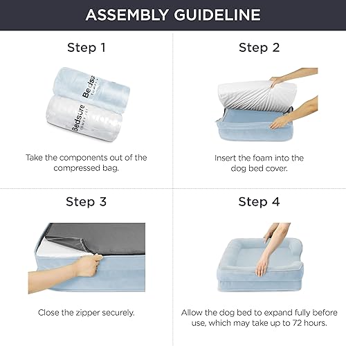 Miniatura 242 de Bedsure - Cama ortopédica XXL para perros, sofá cama lavable para perros gigantes, espuma de soporte con funda extraíble y lavable, forro Marrón