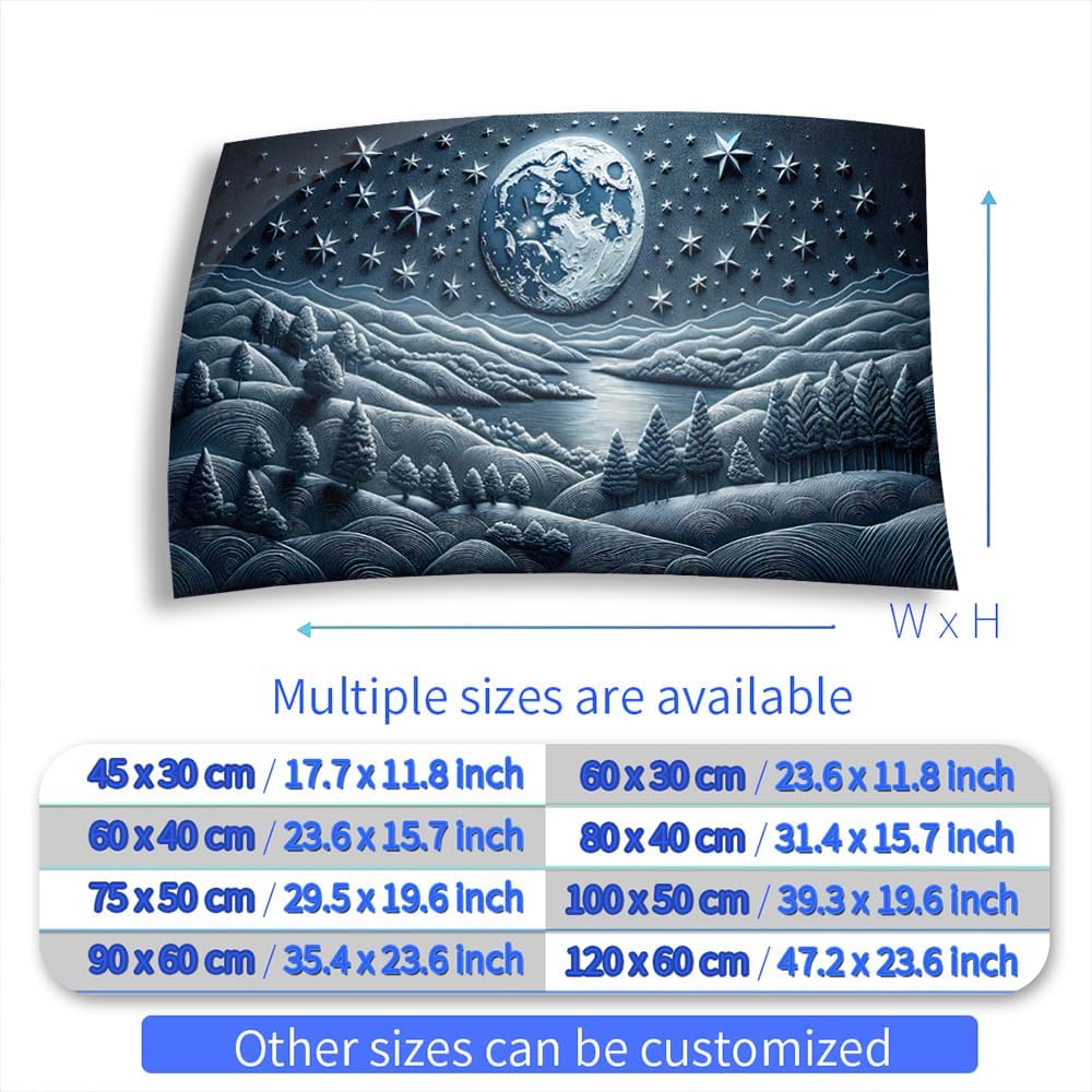 Aquarium Background Stickers - Moon, Mountain, Lake, Tree, Star, Self-Adhesive Fish Tank Reptile Terrarium Decor Poster (120 x 60 cm / (47.2 x 23.6 inches))