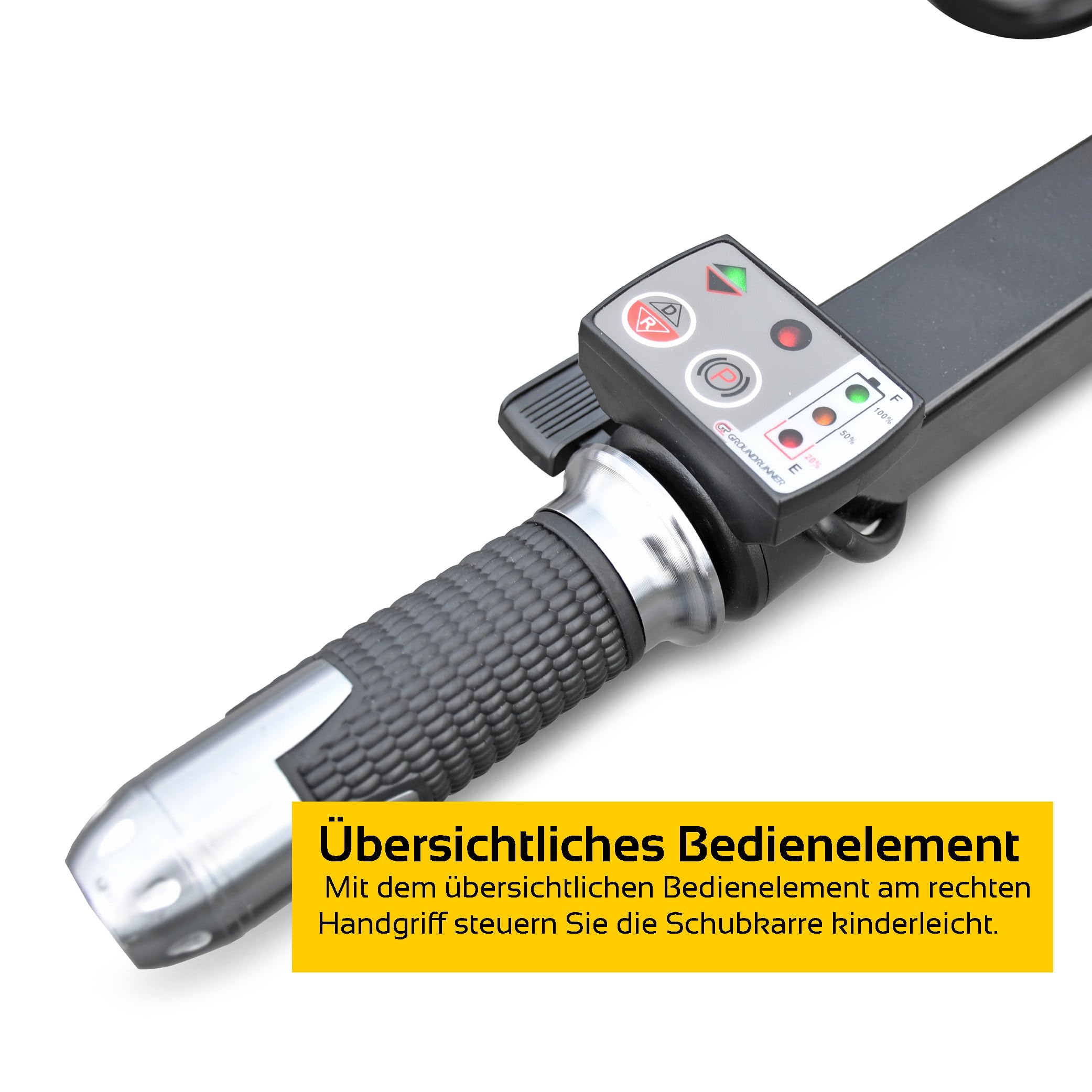 BAMATO elektrische Schubkarre MTR-150 | leistungsstarker 500W Elektromotor | Tragkraft 150 kg | Fassungsvermögen 75 Liter | Schubwagen Elektro