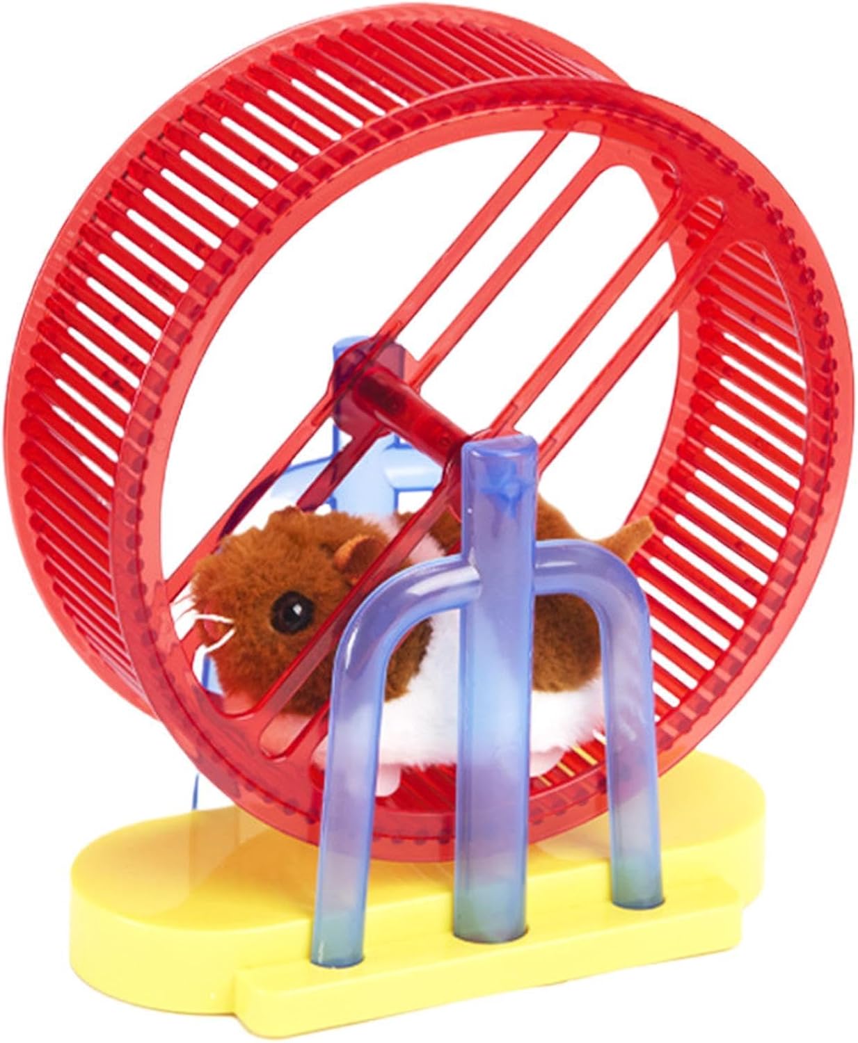 Electronic Pet Toy -Plush Hamster Toy, Interactive Animal Simulation, Plushs Hamsters Model | Electronics Pets with Stand and Exercise Wheel for Dog Cat Girl Boy Play Fun Entertainment Educational