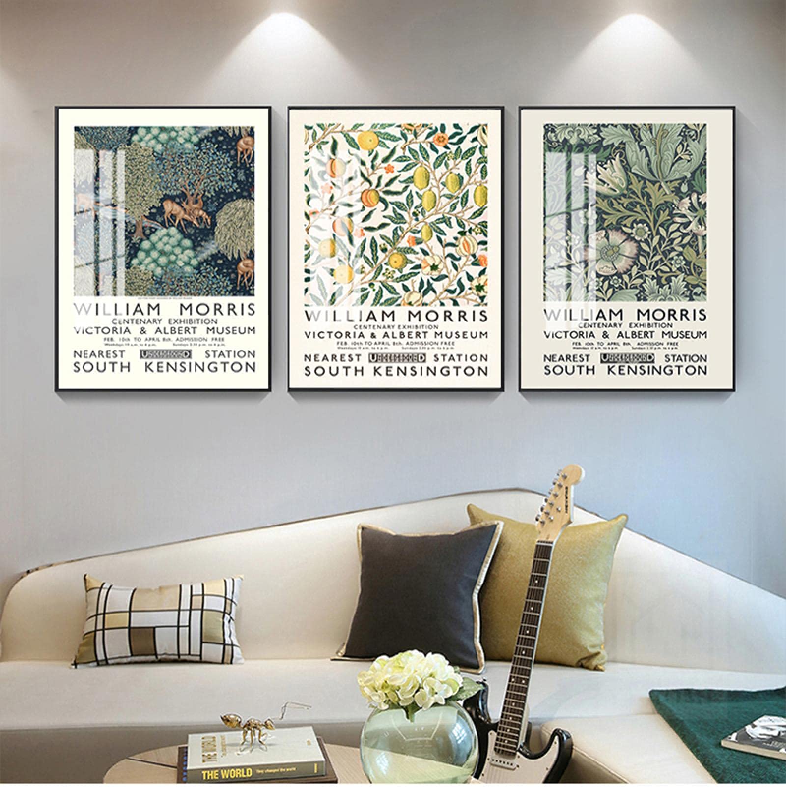 Tongda Decor William Morris Stampa su Tela Il Victoria and Albert Museum Exhibition Poster London Underground Art Nouveau Pittura Murale 80x60cmx3pcs Senza Cornice