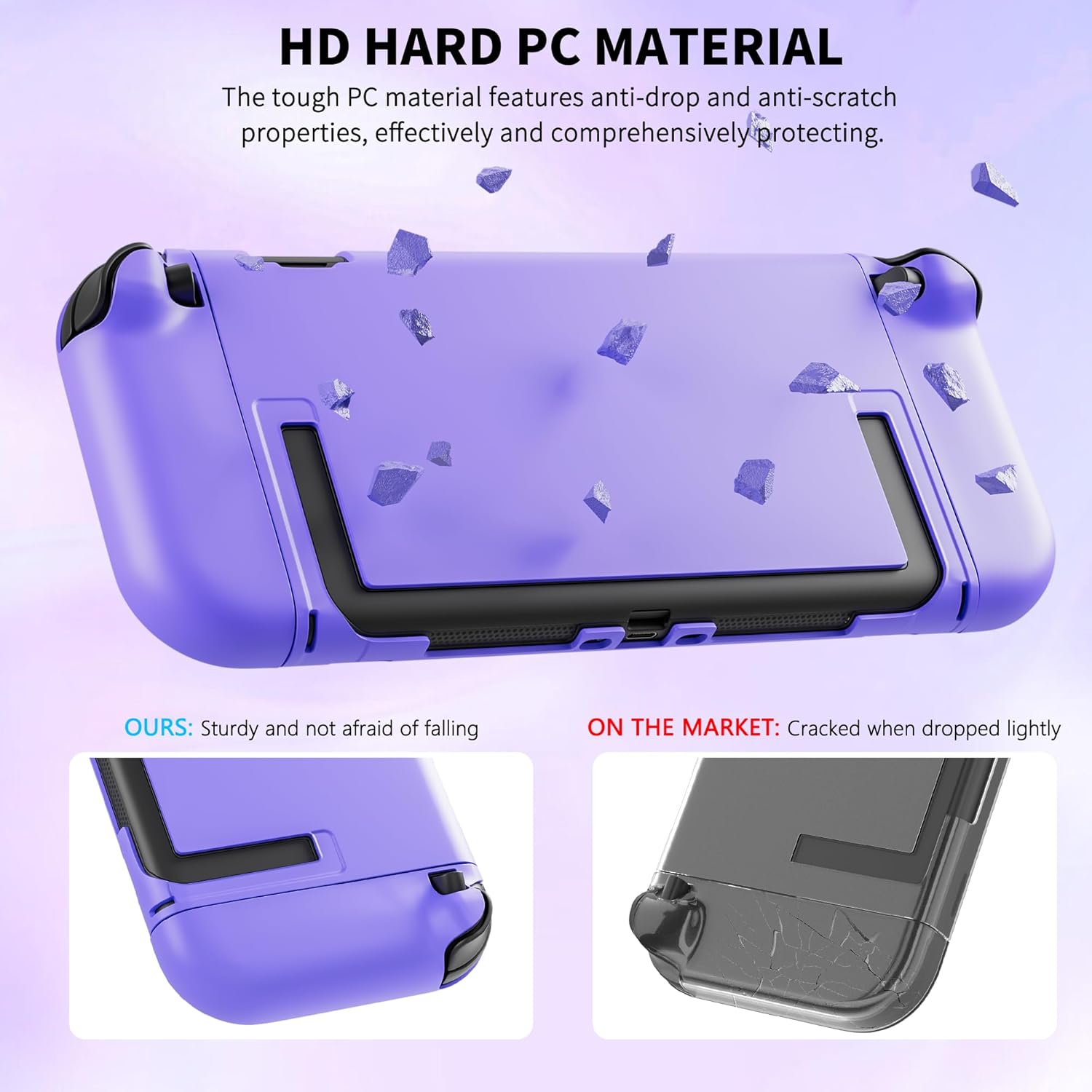 [Improved Easy Dockable Version] Purple Case for Nintendo Switch 2, FANPL Protective Cover for Switch 2 and JoyCon Controller - Strong and Durable, Not Easy to Fall Off - Image 6
