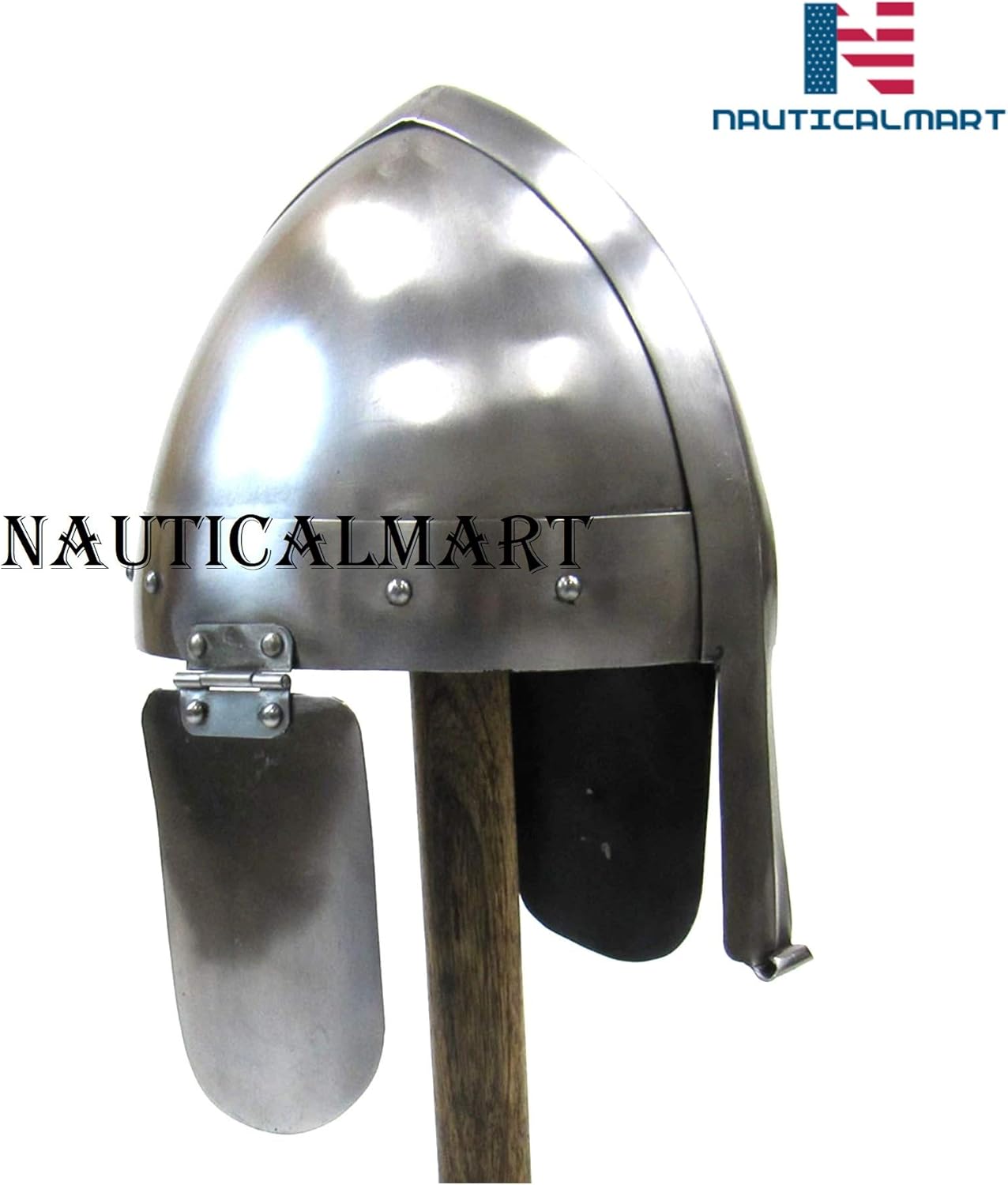 IR80429 Nasal Helmet W/Ear Protection - Medieval Armor Costume