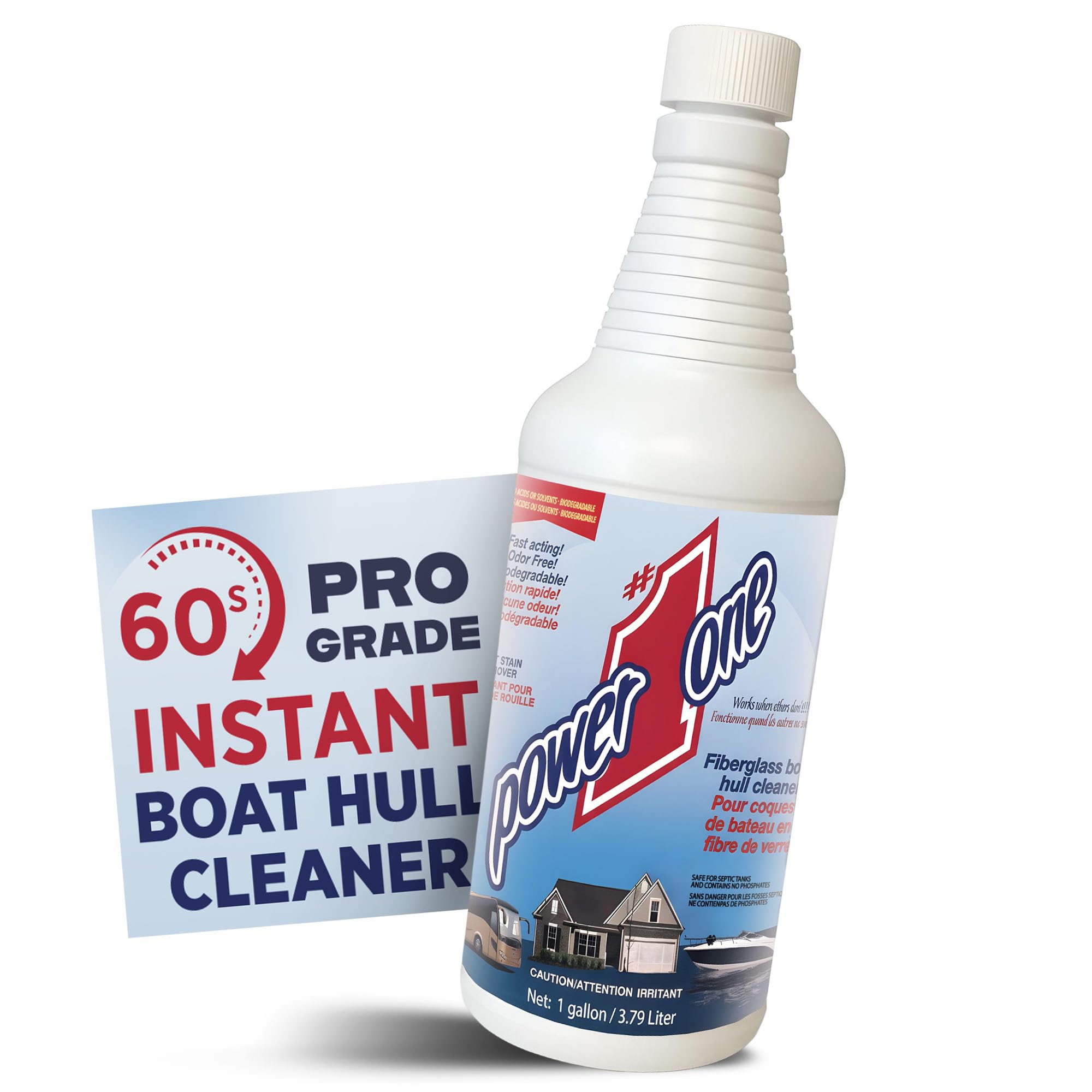 Power #1 One Rust Remover Liquid 32 oz Made in USA – Multipurpose Hard Water Stain Remover, Brake Dust and Wheel Cleaner, Boat Hull Cleaner for