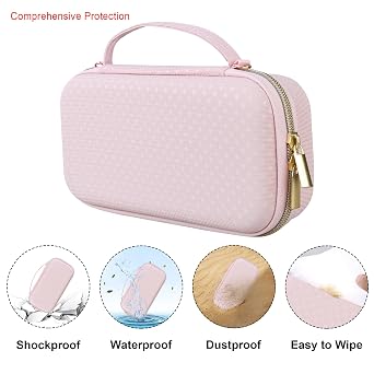 Elonbo Portable Handheld Inhaler Nebulizer Machine Carry Case for Adults and Kids, Asthma Inhaler Travel Case, Handheld Mesh Atomizer Machine Holder, Inhaler Spacer Bag, Star Pink