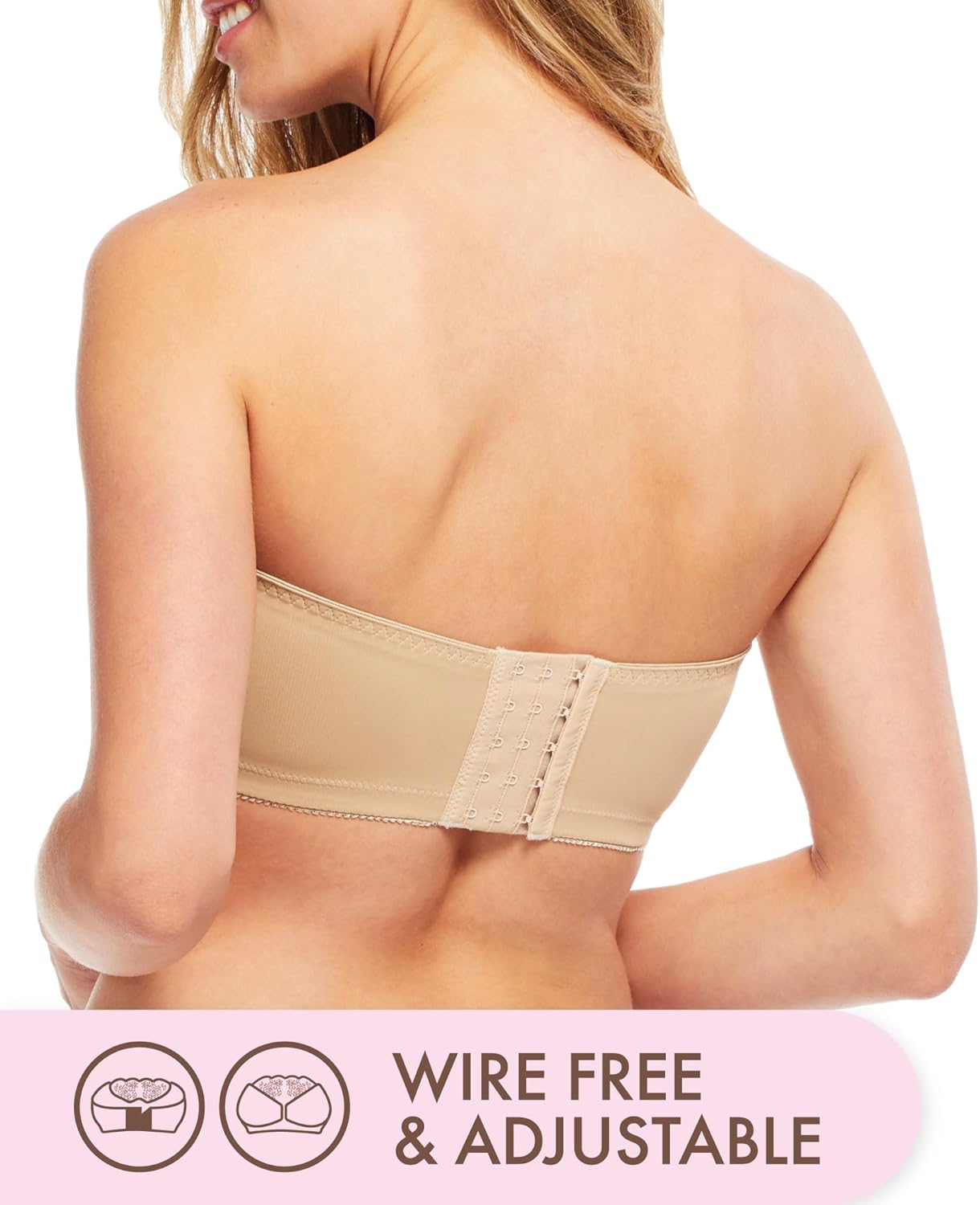 Carole Martin Strapless Bras for Women, Wireless Womens Bandeau Bra from Small to Plus Size - Image 3
