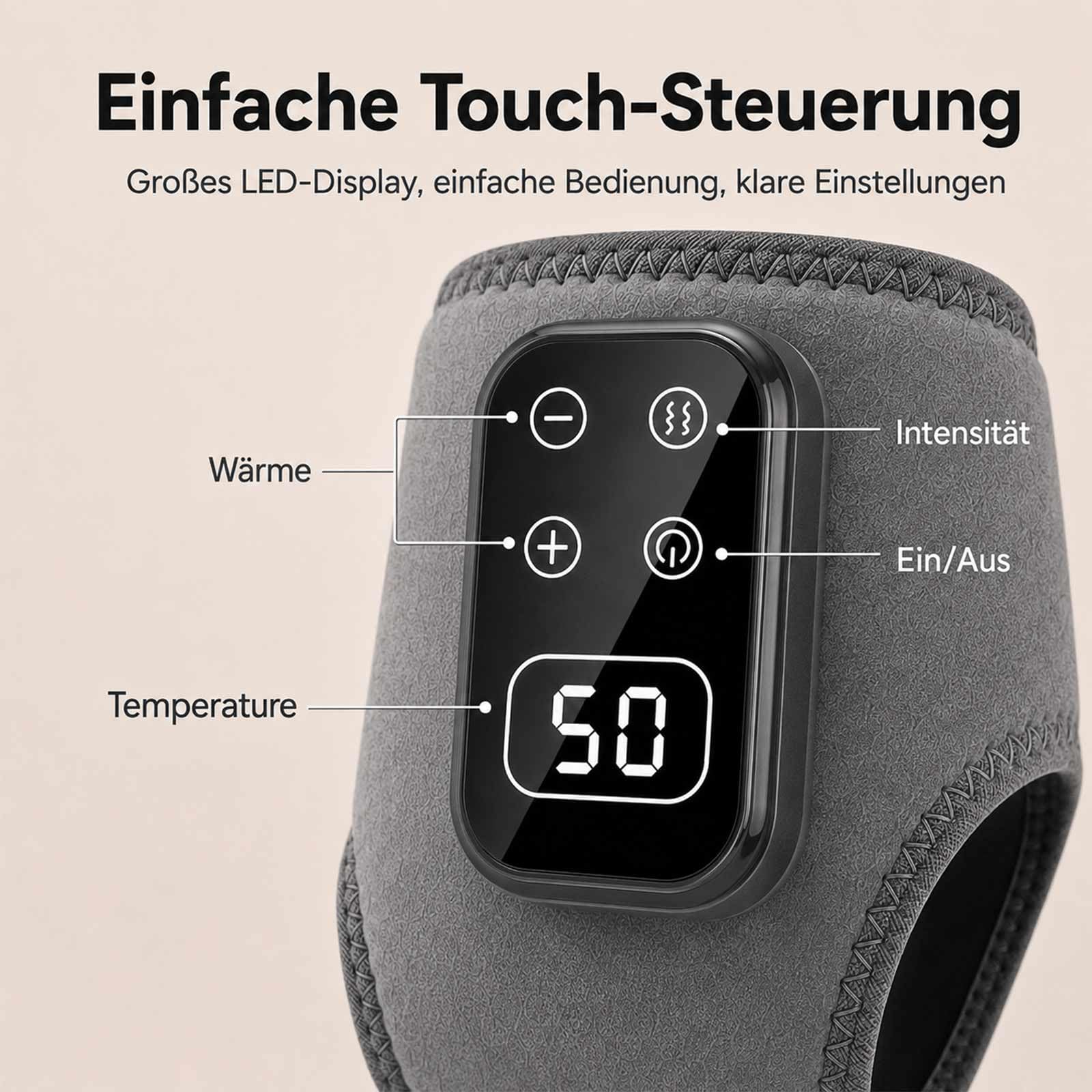 3-in-1 Fussmassagegerät mit Wärme, Kabellos Fußmassagegerät für Schmerzlinderung & Durchblutung, 5 Vibrationsmodi & 5 Heizstufen, USB-C Wiederaufladbares, Ideal für Zuhause, Büro und Sportler, 2 Stück