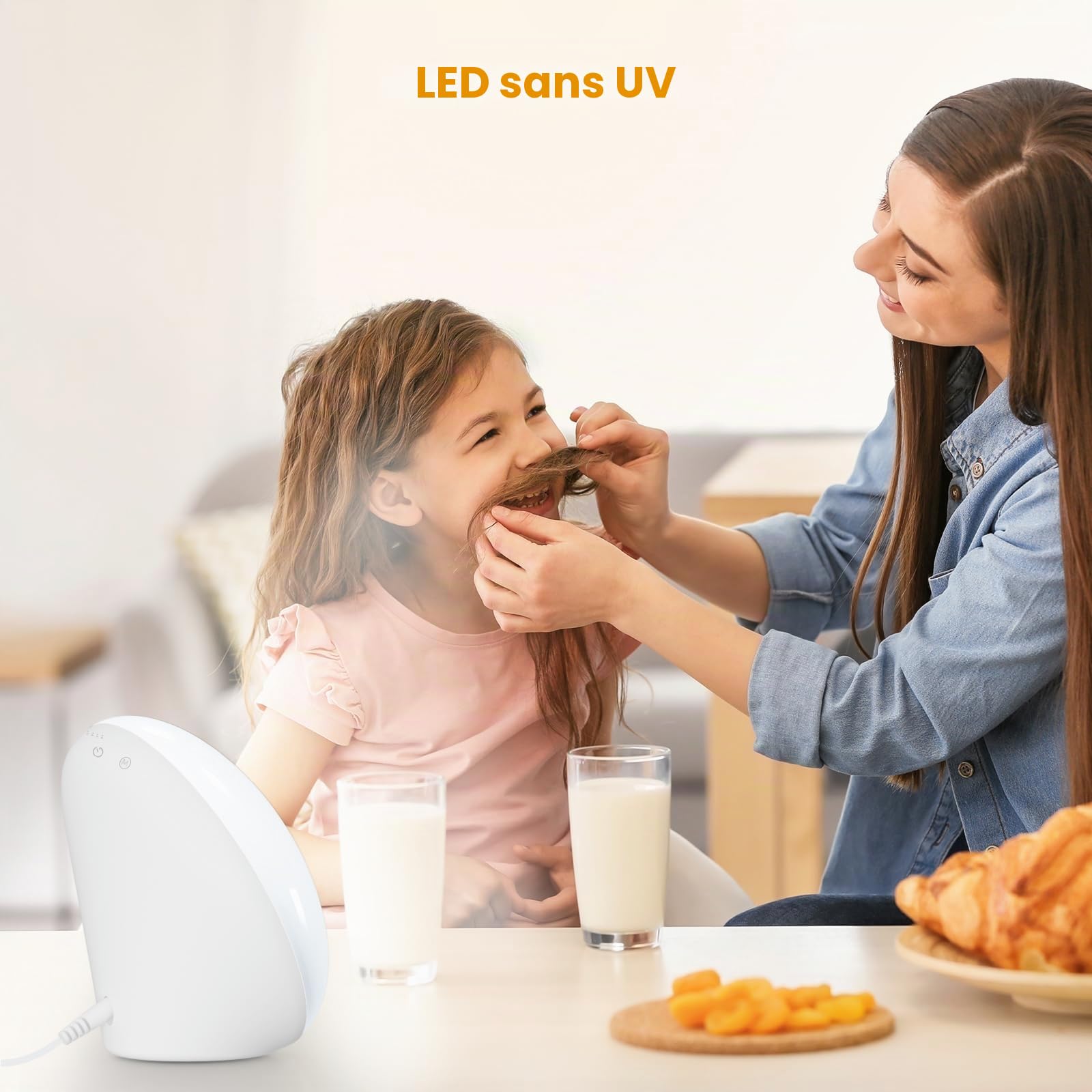 LASTAR Lampe de luminothérapie, lampe de luminothérapie 10 000 lux avec 4 températures de couleur et 5 niveaux de luminosité et minuterie 1H, lampe de jour à contrôle tactile avec fonction mémoire