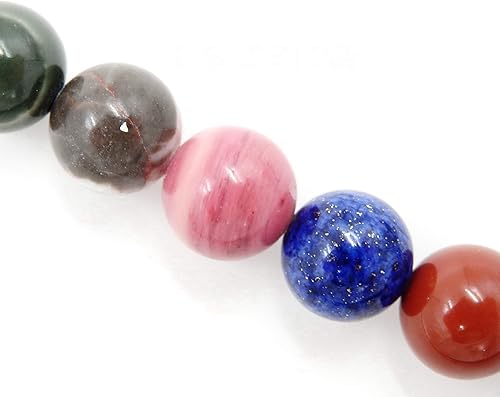 Cuentas de piedras preciosas para hacer joyas, se venden por bolsa con 5 hebras en el interior., Piedra mixta, 8mm