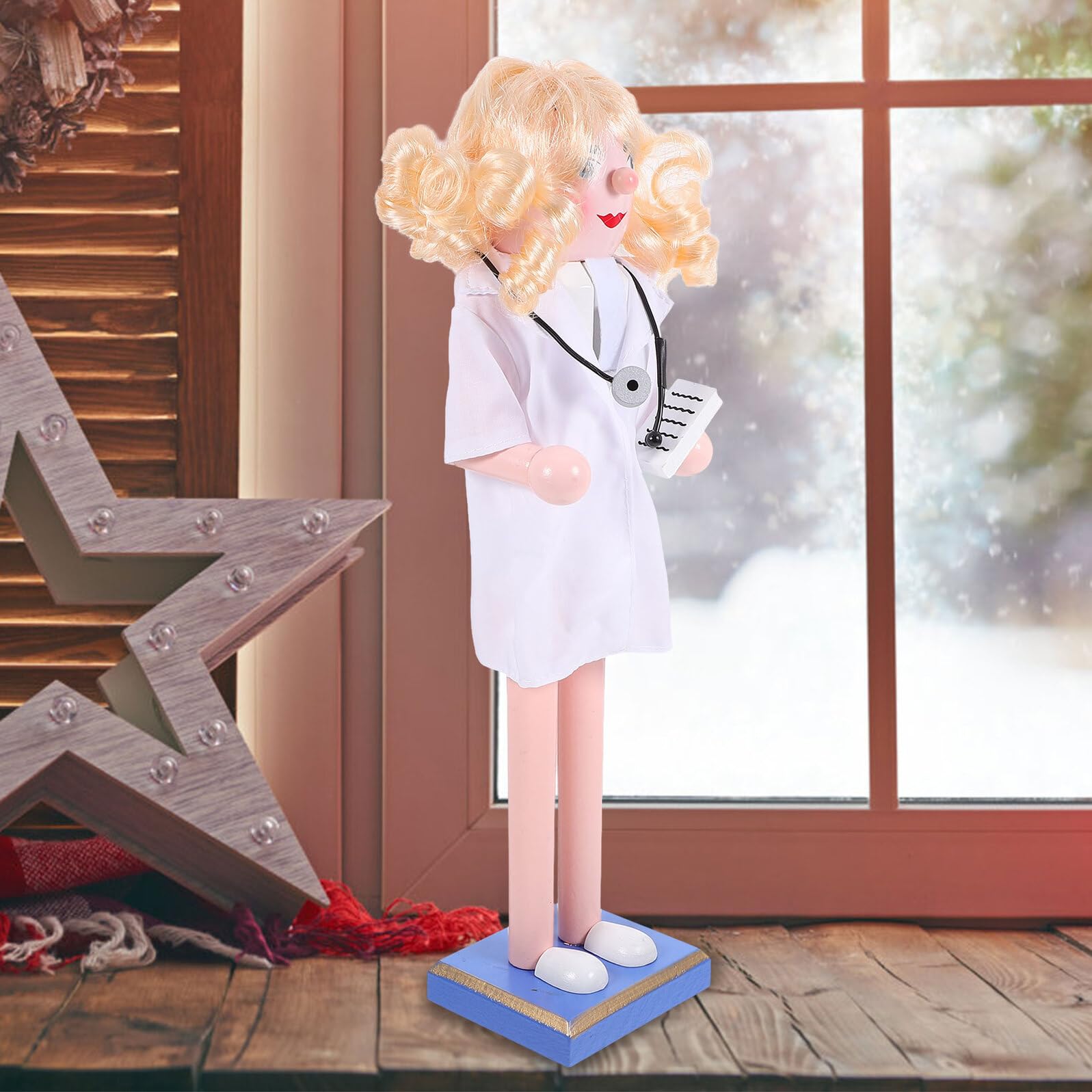 ULTECHNOVO Nussknacker Figur aus Holz für Weihnachten Tisch-nussknacker zum Basteln Traditionelle Weihnachts-Dekoration Fensterbänke und Regale