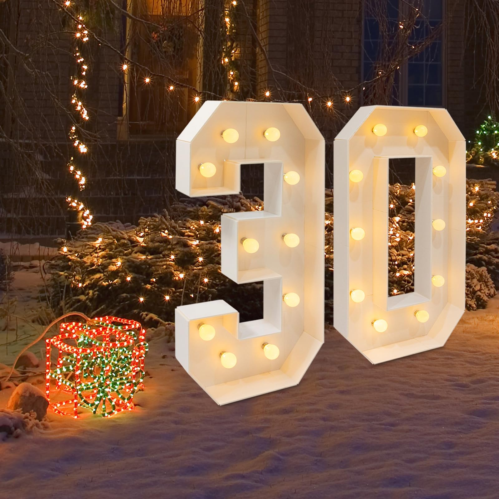 Figura Luminosa Giant Compleanno Luci Decorazione Led 2000-3000K Numeri e Lettere Luminose, per Festa, Decorazione Di Sfondo (30)