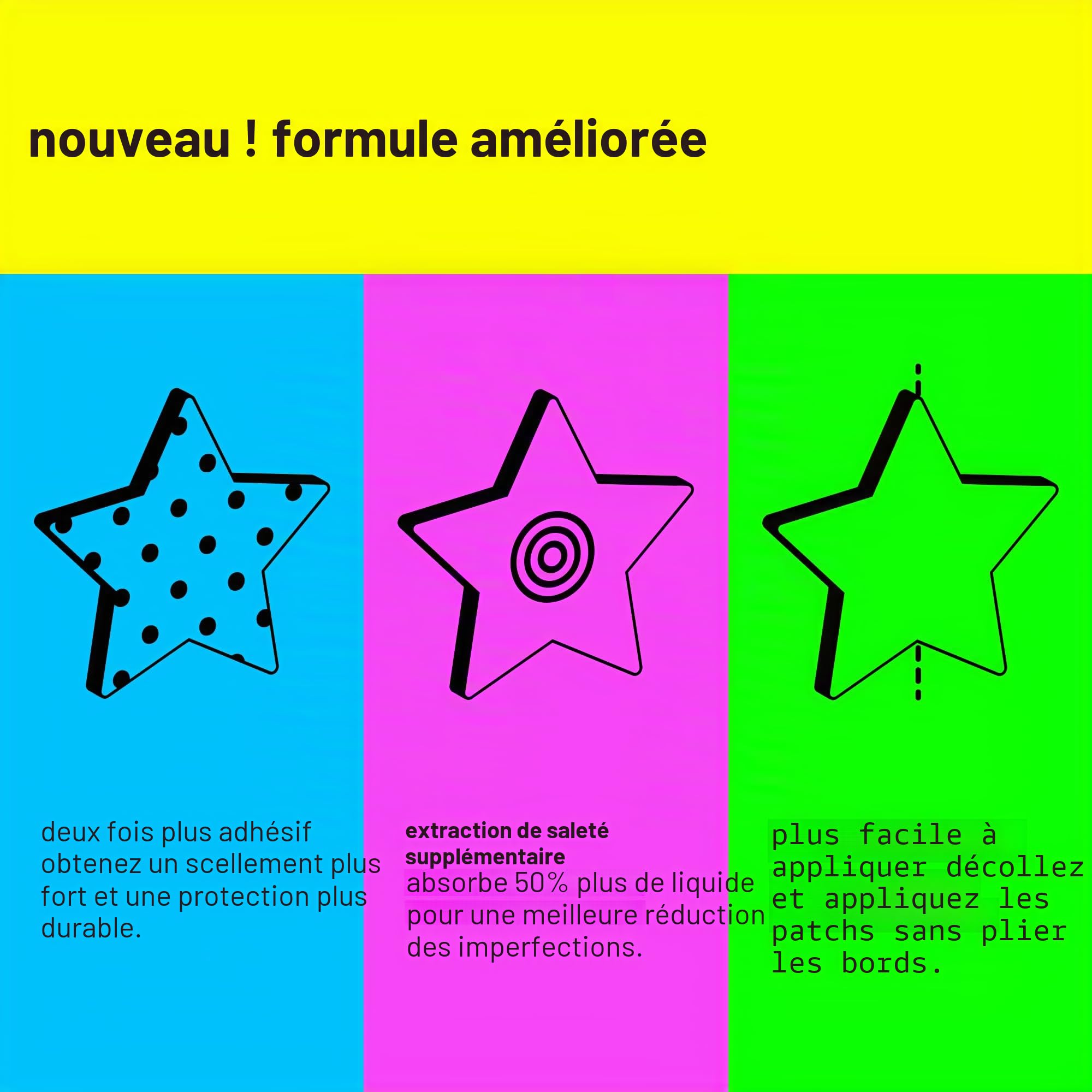 Starface World Black Star Lot de 96 patchs hydrocolloïdes à boutons, absorbent les liquides et réduisent les rougeurs, forme d'étoile mignonne, soins de la peau sans cruauté envers les animaux