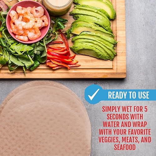 Miniatura 5 de Best of Thailand Redondas Envolturas de Papel de Arroz Integral Marrón Paquete de 3  Perfectas para Rollitos de Primavera Frescos y Dumplings  Sin