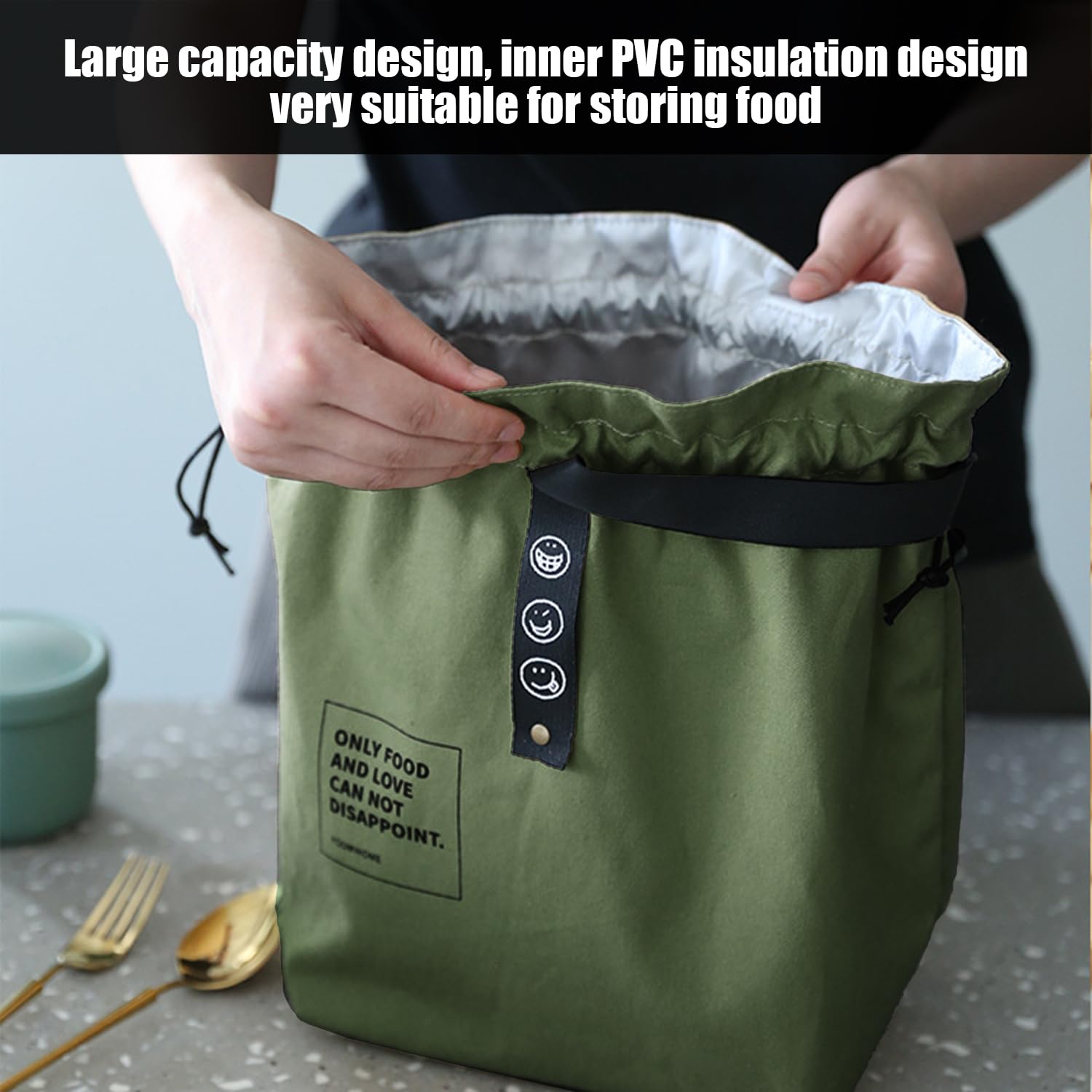 Japanse Stijl Lunchbox Tas Trekkoord Lunch Bag Ben... – Vicedeal