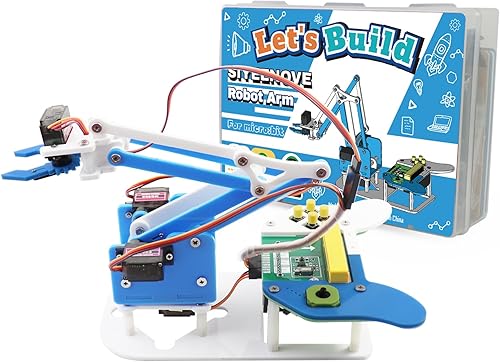 Microbit Kit de brazo robótico programable con controlador de joystick para educación STEM Compatible con MakeCode Ideal para estudiantes K12,