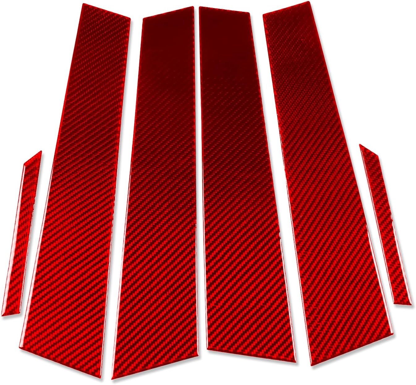 Car Outer B-Pillar Protection Decor Panel Decal Real Quality Carbon Fiber Sticker Compatible with Lexus NX 250 350 350h 450h+ 2022 2023 2024 Exterior Accessories Trim 6pcs Red