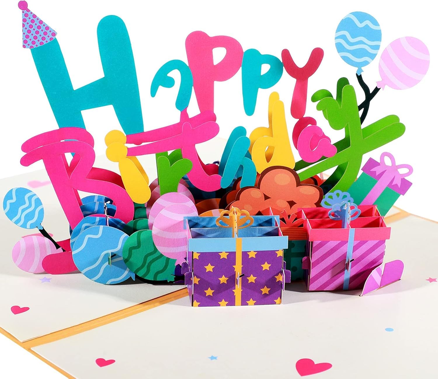 Auspfav Happy Birthday Pop Up Cards - Handmade 3D Birthday Greeting Cards with Envelopes, Popup Birthday Cards with 0-9 Digital DIY Cards - Funny Birthday Card for Kids, Friend, Wife, Husband