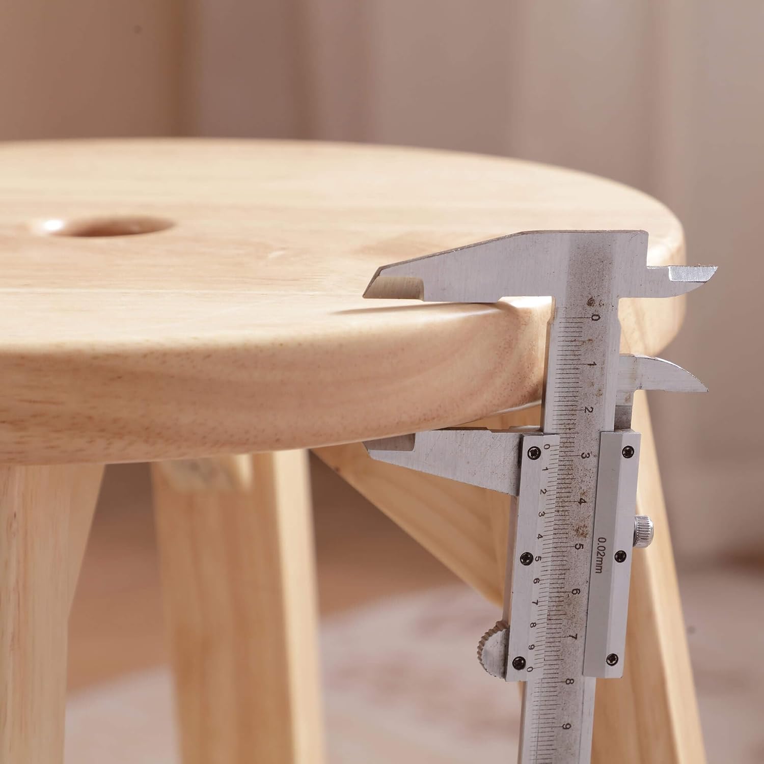 Lestar Round Wooden Stool,Solid Wood Stools,18 Inch Height Solid Wood Stool,Small Wooden Stool for Bedroom Living Room