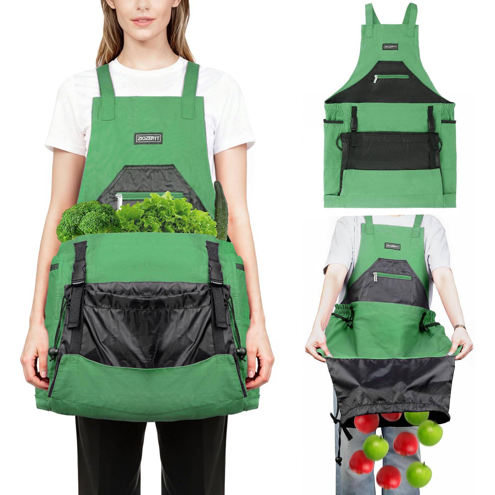 Gartenschürze, Ernte-Schürzen mit Taschen für Damen und Herren, Segeltuch, Gartengeschenke für Mutter, Papa