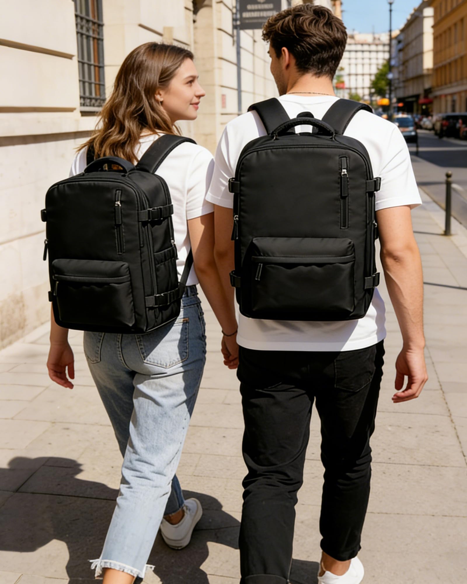 BJLFS Borse da Cabina per Ryanair 40×30×20 Zaino da Viaggio con Sottovuoto Bagaglio a Mano 40x20x25 Easyjet 45×36×20,Zaino Wizzair 40x30x20,Zaino Casual per laptop da 14 pollici per scuola